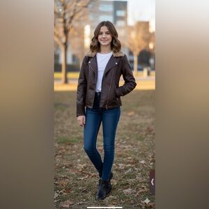 new brown jacket  Jessica Simpson